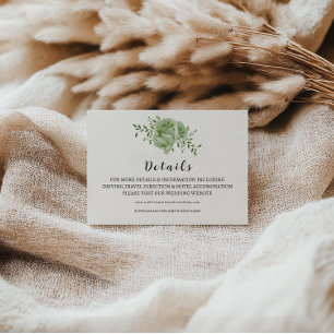 Carte de détails de mariage GRENEERY