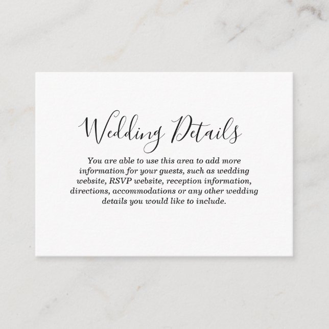Carte de détails de mariage Love Hearts (Devant)