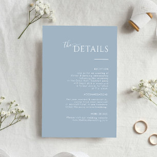Carte de détails de mariage minimaliste moderne bl