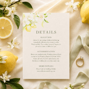 Carte de détails de mariage pour le Jardin d'ivoir