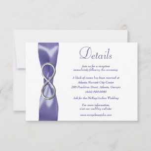 Carte de détails de mariage Purple Blue Silver Inf