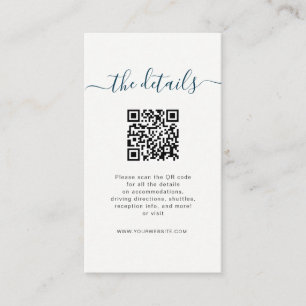 Carte de détails de mariage sur la plage avec code