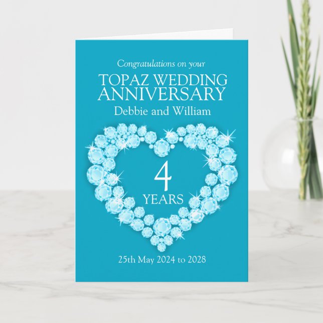Carte de détails de nom d'anniversaire de mariage  (Devant)