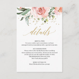 Carte de détails de roses rose rousse rustique euc