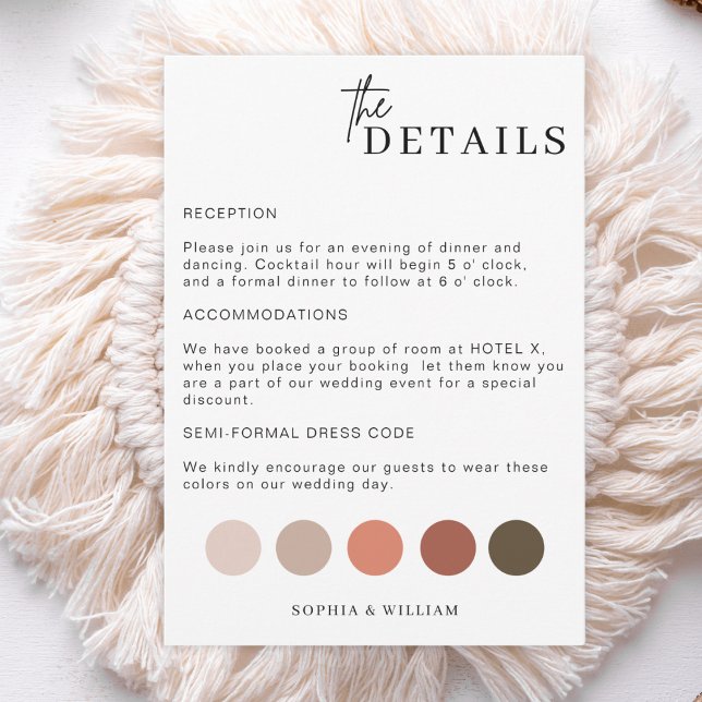 Carte de détails de tenue de mariage, détails de l (Créateur téléchargé)
