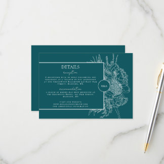 Carte de détails du boquet floral moderne et éléga