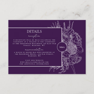 Carte de détails du boquet floral moderne et éléga