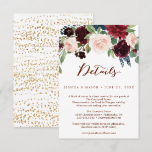 Carte de détails du Mariage Citrouille d'automne