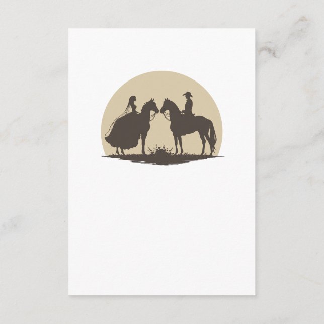 Carte de détails du mariage de cowboy occidental (Dos)