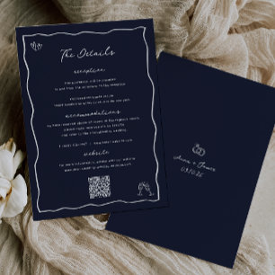 Carte de détails du Mariage de doodle à main lunai