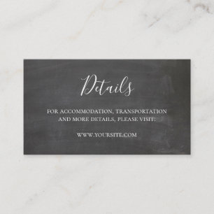 Carte de détails du mariage de tableau à pas Carte