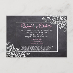 Carte de détails du Mariage de tableau noir