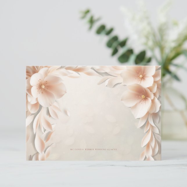Carte de détails du mariage floral (Debout devant)