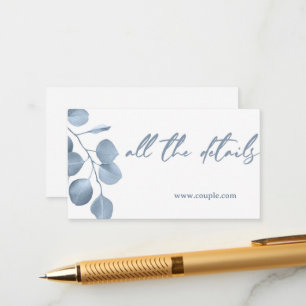 Carte de détails du Mariage minimal bleu foncé