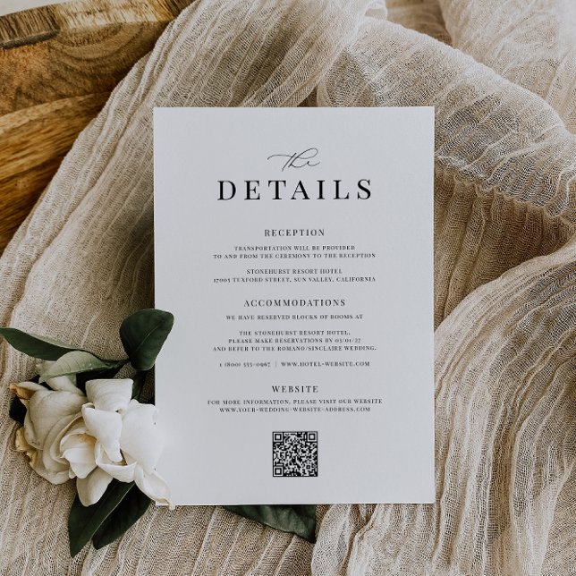 Carte de détails du Mariage minimaliste KRISTEN (Créateur téléchargé)