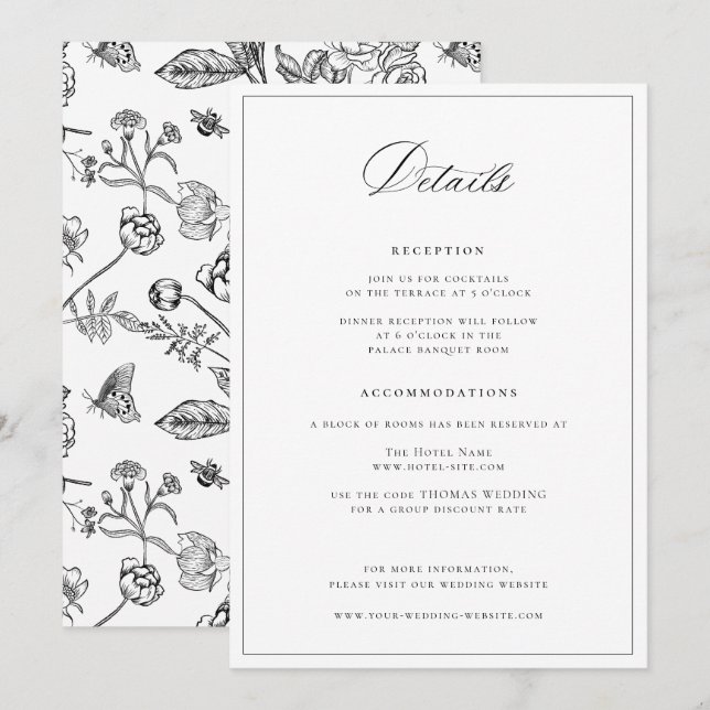 Carte de détails du Mariage noir Regency Era (Devant / Derrière)