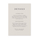 Carte de détails du Mariage Parker Portait