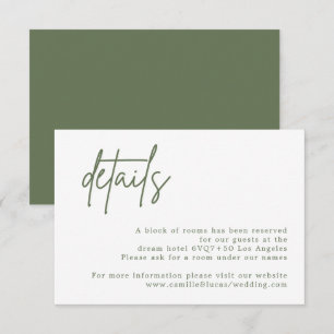 Carte de détails du Mariage vert Forest