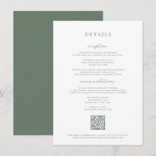 Carte de détails du Mariage vert Sage