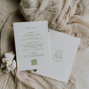 Carte de détails du Mariage vert VERONA Moss
