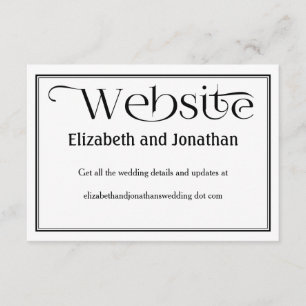 Carte de détails du site Web du Mariage noir et bl