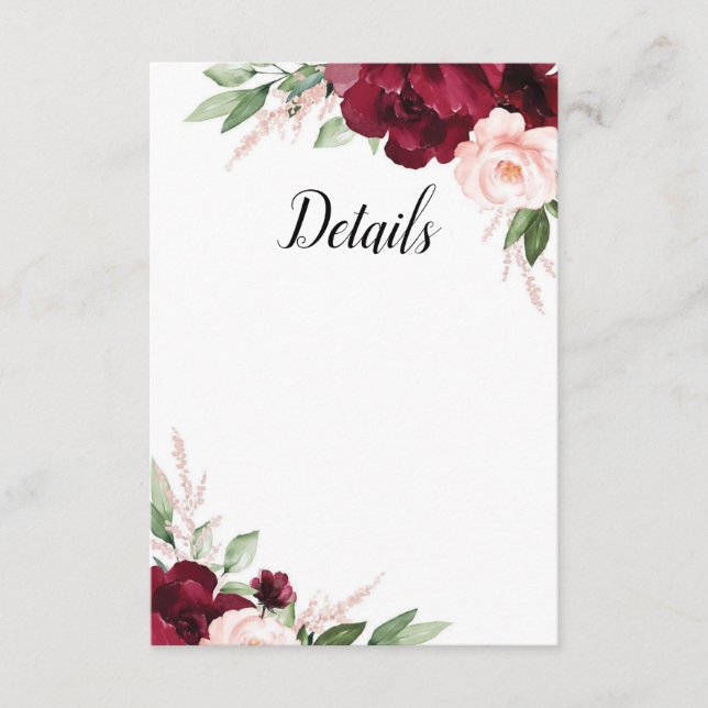 Carte de détails floraux bien-aimés (Devant)