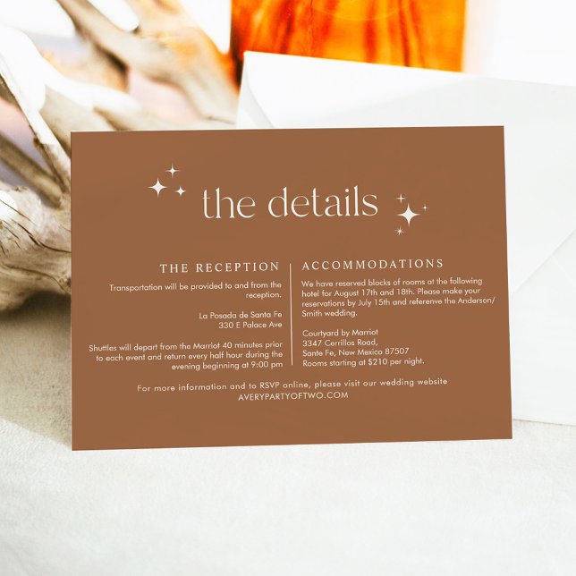 Carte de détails GALA Boho Terracotta Celestia Sta (Créateur téléchargé)