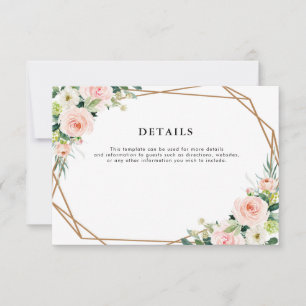 carte de détails géométriques mariage rose vif