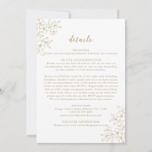 Carte de détails Gold Simple Minimal Cherry Blosso