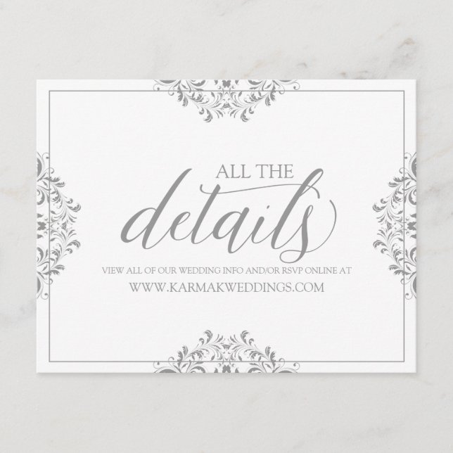 Carte de détails mariage / carte d'information | N (Devant)