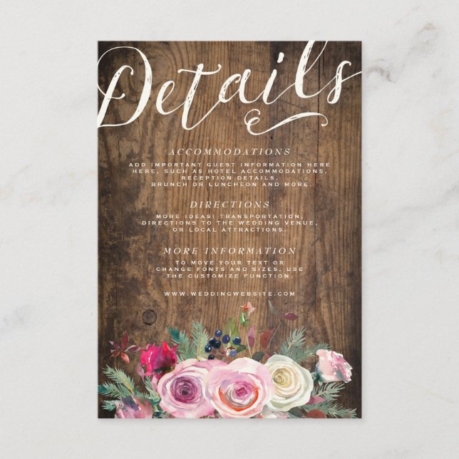 CARTE DE DÉTAILS | Mariage de dentelle fleurie en  (Devant)