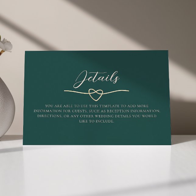 Carte de détails Mariage Emerald Green (Créateur téléchargé)