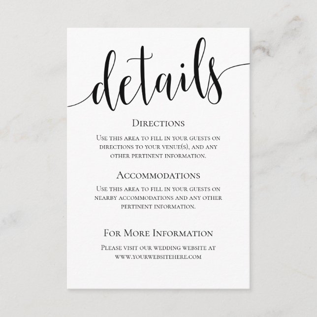 Carte de détails Mariage Modern We Do (Devant)