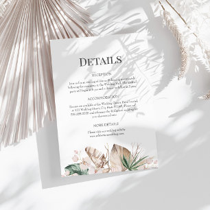 Carte de détails Mariage Tropical Orchid and Monst