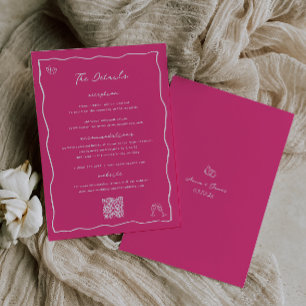 Carte de détails Mariage Whimsical Cerise Pink Doo