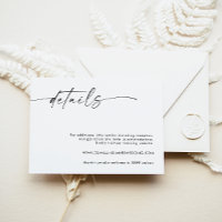 Carte de détails minimaliste du Mariage, Cartes de