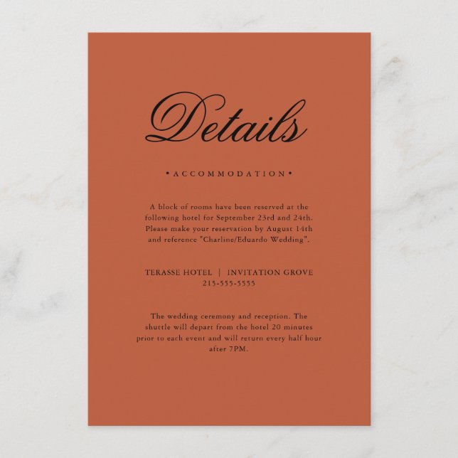 Carte de détails minimaliste et neutre (Devant)