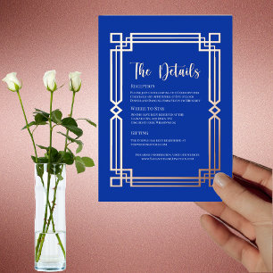Carte de détails moderne avec bordure en or rose s