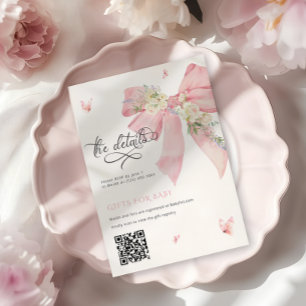 Carte de détails pour la baby shower "Bébé en fleu