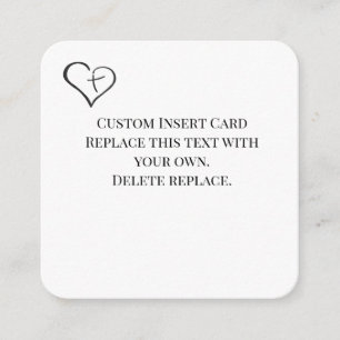 Carte de détails religieux Black Crossed Heart