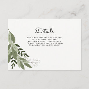 Carte de détails Rustic Mariage Sprigs