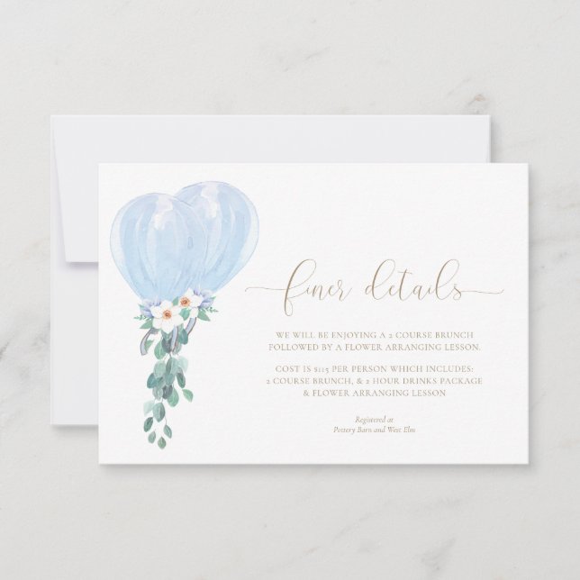 Carte de détails supplémentaires pour Baby Shower  (Devant)