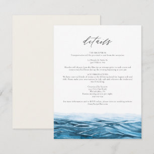 Carte de détails sur l'aquarelle bleu SANTORINI