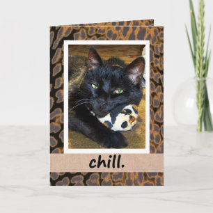 Carte de détente pour chat noir