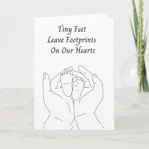 Carte de deuil pour bébé aux petits pieds