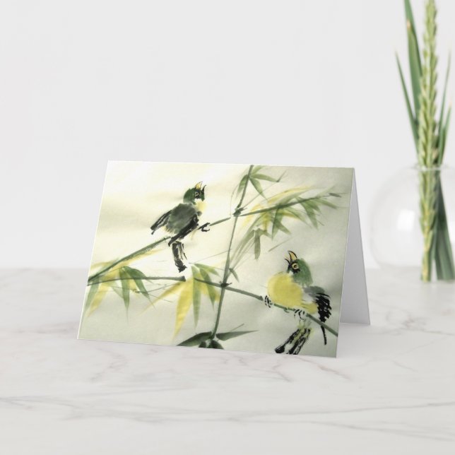Carte de deux oiseaux (Devant)