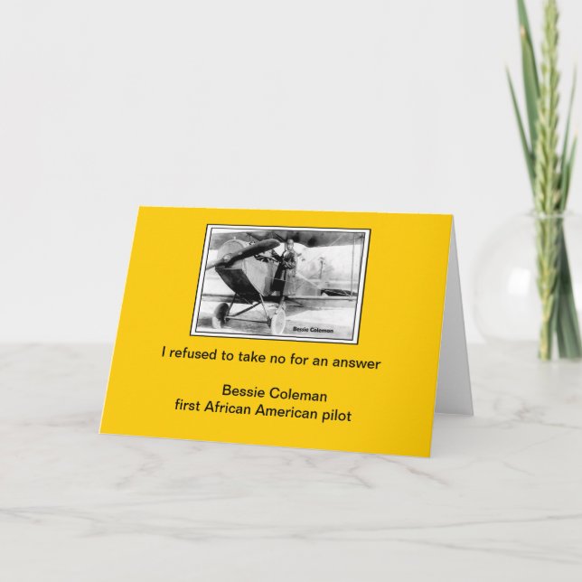 Carte de devis Bessie Coleman (Devant)
