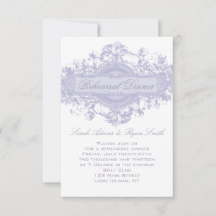 CARTE DE DÎNER PURPLE FLORAL MARIAGE REHEARSAL