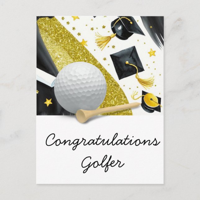 Carte de diplôme de golf - Félicitations Diplômé (Devant)