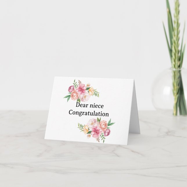 carte de diplôme pour nièce (Devant)